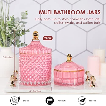 ALAMHI Elegant Glass Apothecary Candy Jar for Storage