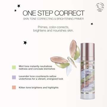 stila One Step, Color Corrector & Brightening Primer Facial Serum to Even Skin Tone, Moisturize & Hydrate, Oil-Free Makeup 1 Fl. Oz.