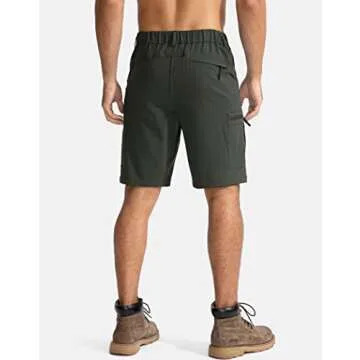 Pudolla Men's 9" Hiking Cargo Shorts with 5 Zipper Pockets