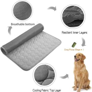 MICROCOSMOS Summer Cooling Mat - Water Absorption, Easy Clean, Portable