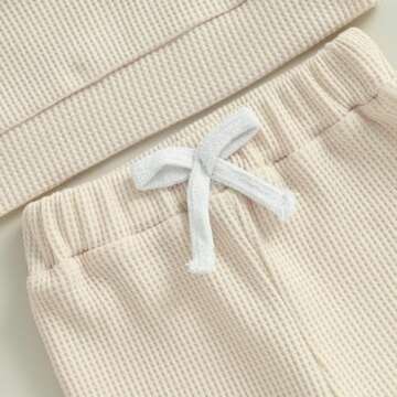 DNOMAID YZARC Toddler Baby Boy Valentines Day Outfit Lover Boy Embroidery Waffle Knit Sweatshirt Long Pants 2Pcs Clothes Set