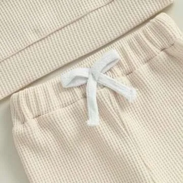 DNOMAID YZARC Toddler Baby Boy Valentines Day Outfit Lover Boy Embroidery Waffle Knit Sweatshirt Long Pants 2Pcs Clothes Set