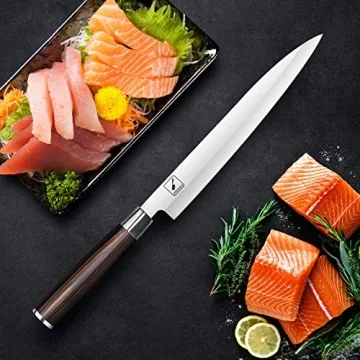 Imarku 10-Inch Sashimi Sushi Knife with Pakkawood Handle
