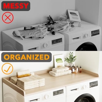 SpaceAid Washer Dryer Oak Countertop for Laundry Organization