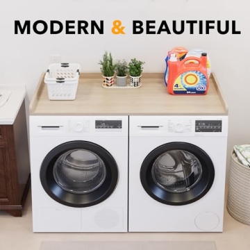 SpaceAid Washer Dryer Oak Countertop for Laundry Organization