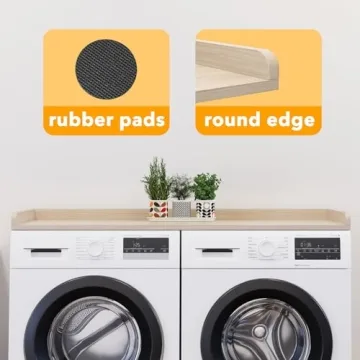 SpaceAid Washer Dryer Oak Countertop for Laundry Organization