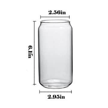 Mehome Glass Cups Wide Mouth Mason Jar Drinking Glasses Can Shaped Glass Cups for Beer Whiskey，Soda, Iced Coffee, Iced Tea (Beer Glasses 20 OZ)