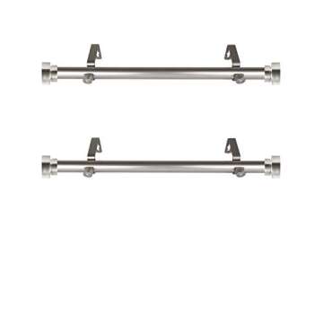 Rod Desyne SIDE100-5 1" Side Curtain Rod, 12-20 inch (Set of 2), Satin Nickel - Adjustable Steel Rod...
