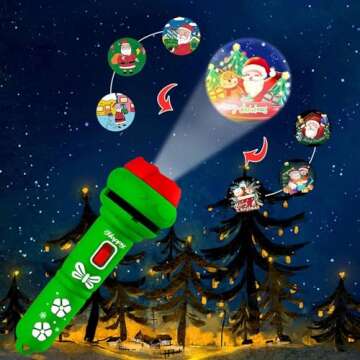 Christmas Projector Torch for Kids – 24 Patterns & Educational Fun