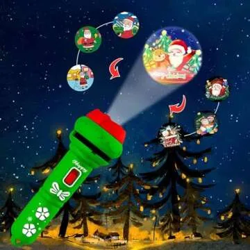 Christmas Projector Torch for Kids – 24 Patterns & Educational Fun