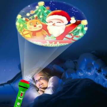 Christmas Projector Torch for Kids – 24 Patterns & Educational Fun