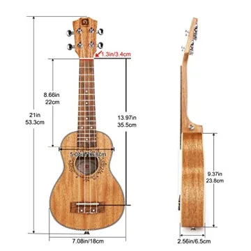 Vangoa 21 Inch Soprano Ukulele Kit Mahogany Beginner Set