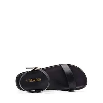 DREAM PAIRS Women's Open Toe Flat Sandals for Summer Fun