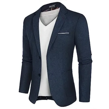 Navy Lightweight Men's Casual Sport Coat with Pockets