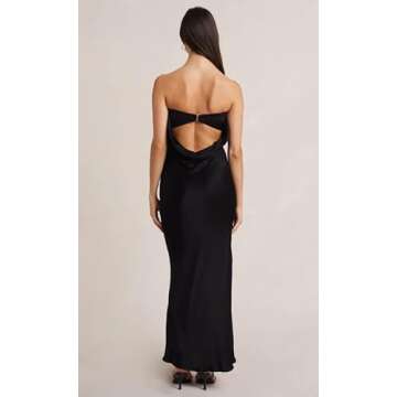 Womens Strapless Maxi Dress Tube Top Bodycon Long Dresses Ladies Elegant Cocktail Dress Summer 2022