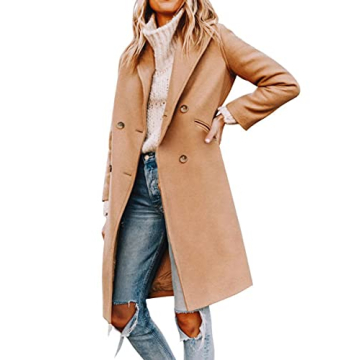 Yousify Women's Wool Blend Pea Coat Stylish Winter Warmth