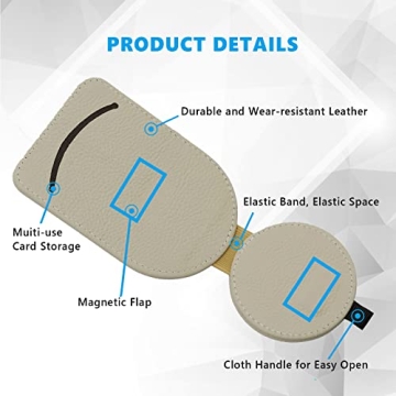 CIKOUCIN Leather Magnetic Sunglass Holder for Car Visor