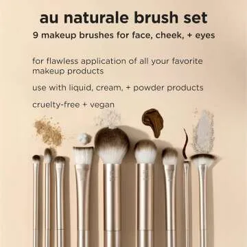 Real Techniques 9 Piece Makeup Brush Set - Au Naturale