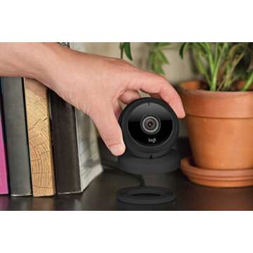 Logitech Circle Wireless 1080p Video Battery Powered Security Camera with 2-Way Talk (Black)