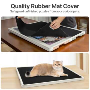 Playboda 1000 Pieces Rotating Plastic Puzzle Board with Drawers and Cover, 30"x22" Portable Spinning Jigsaw Puzzle Table for Adults, Upgraded Lazy Susan, Ideal Gift for Mum