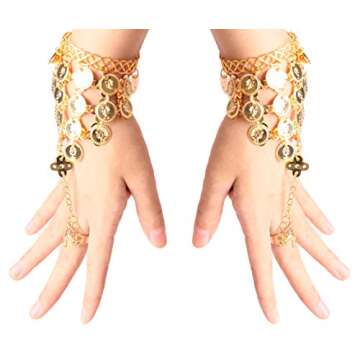 Seawhisper Fortune Teller Necklace Belly Dance Golden Coins Bracelets Gypsy Jewelry