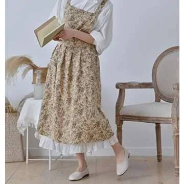 FADUOFA Cotton Cross Back Apron Perfect for Cooking