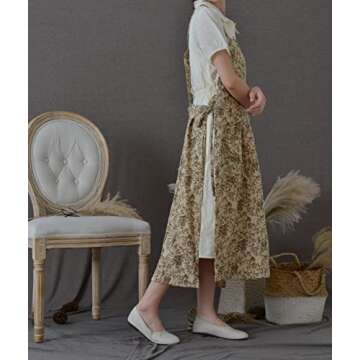 FADUOFA Cotton Cross Back Apron Perfect for Cooking