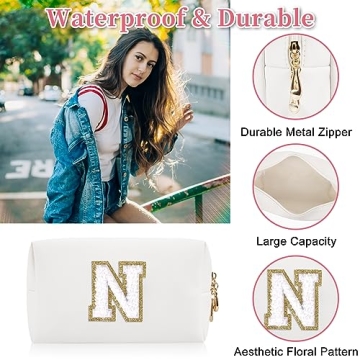 Custom Initial Patch Makeup Bag for Stylish Travel Accessories