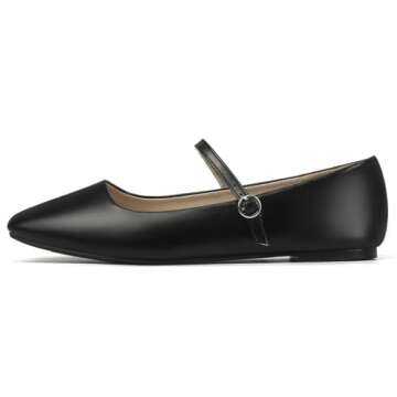 Stylish MUSSHOE Women's Ballet Flats with Adjustable Strap