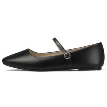 Stylish MUSSHOE Women's Ballet Flats with Adjustable Strap