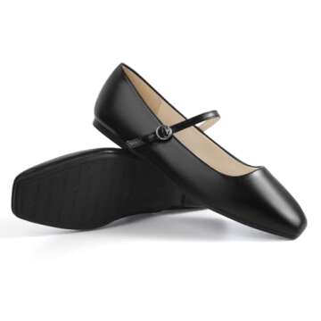 Stylish MUSSHOE Women's Ballet Flats with Adjustable Strap