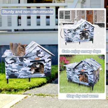 Lofkd Extra Large Heated Cat House for Outdoor Use Weatherproof, Sturdy, Insulated, Easy Setup