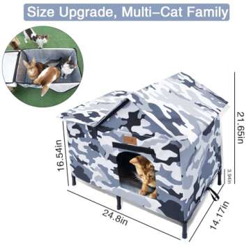 Heated Cat House Extra Large and Weatherproof for Cats