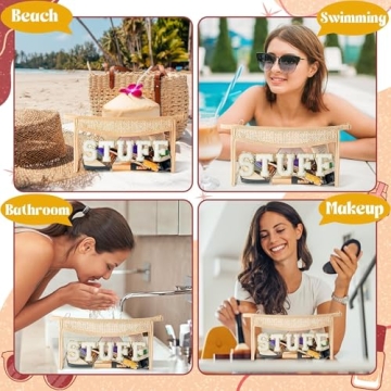 Belanttega Boho Patch Cosmetic Bag Waterproof Travel Makeup Purse