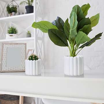 Olly & Rose Vertical Striped Plant Pots for Indoor & Outdoor