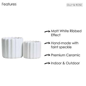 Olly & Rose Vertical Striped Plant Pots for Indoor & Outdoor