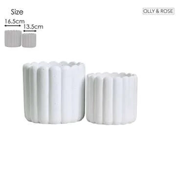 Olly & Rose Vertical Striped Plant Pots for Indoor & Outdoor