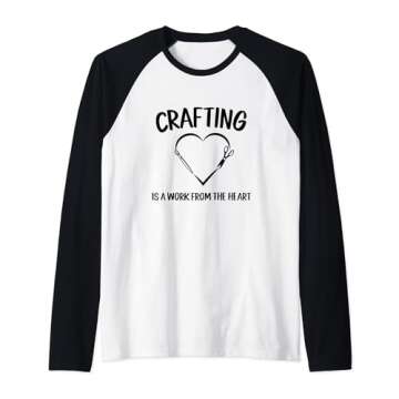 Crafting Is A Work From the Heart Raglan Baseball Tee - Perfect for Makers and Crafters