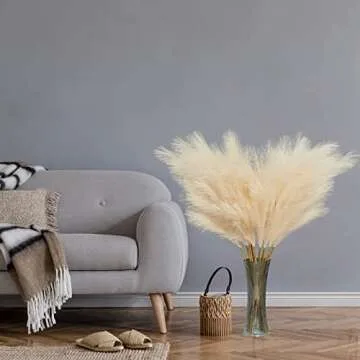 FOTEEWL 8 Pcs 45" Faux Pampas Grass for Chic Home Decor