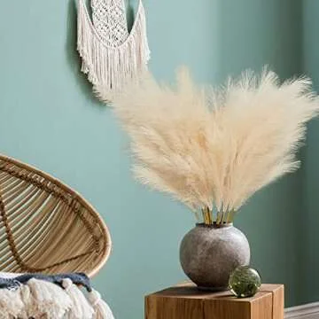 FOTEEWL 8 Pcs 45" Faux Pampas Grass for Chic Home Decor