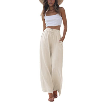 Faleave Women's Summer Palazzo Pants with Pockets