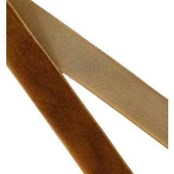 Abbaoww 50 Yards Vintage Brown Velvet Ribbon 3/8 Inch for Gift Wrapping Christmas Wedding Home Decor...