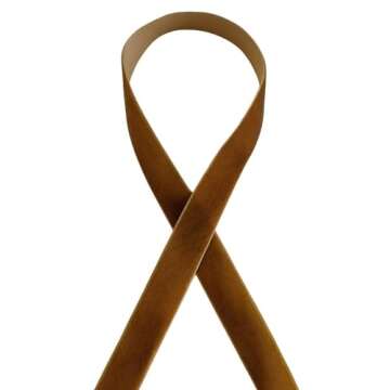 Abbaoww 50 Yards Vintage Brown Velvet Ribbon 3/8 Inch for Gift Wrapping Christmas Wedding Home Decoration DIY Projects (Brown)