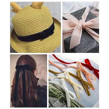 Abbaoww 50 Yards Vintage Brown Velvet Ribbon 3/8 Inch for Gift Wrapping Christmas Wedding Home Decoration DIY Projects (Brown)