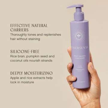INNERSENSE Organic Beauty - Natural Bright Balance Purple Toning Conditioner | Non-Toxic, Cruelty-Free Haircare (10 fl oz | 295 ml)
