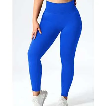 YEOREO Scrunch Butt Lift Leggings for Women Workout Yoga Pants Ruched Booty High Waist Seamless Leggings Compression Tights Royal Blue L