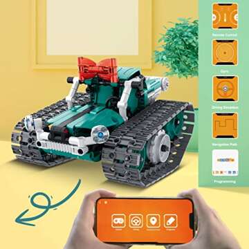 IQKidz APP/Remote Control STEM Building Kits for Kids Ages 8-12 - 3 in 1 RC Robot Car Toys, 440 Pcs Educational Science Projects, Gift Ideas for Boys Girls