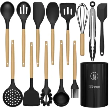 Silicone Cooking Utensils Set - Heat Resistant & BPA Free