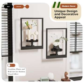 Bamworld Wall Planters for Indoor Plants Metal Wall Plant Holder Plant Hanger Wall Decor Wall-Mounte...