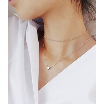 Elegant Amkaka Minimalist Silver Choker Necklace for Any Occasion